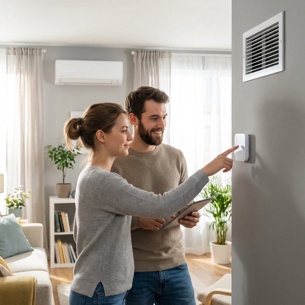 couple showing satisfaction on HVAC Services
